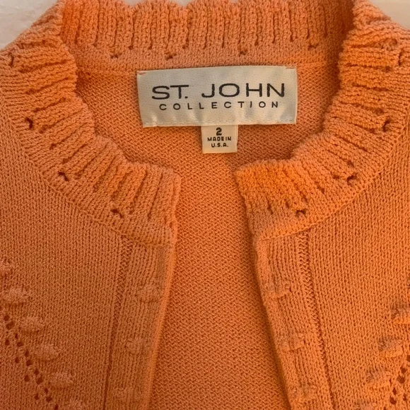St. John Collection Orange Knit Cardigan - Picture 5 of 5